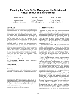 Planning for Code Buffer Management in Distributed Virtual