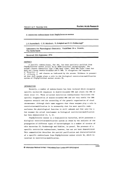 A restriction endonuclease from Staphylococcus aureus J.S.