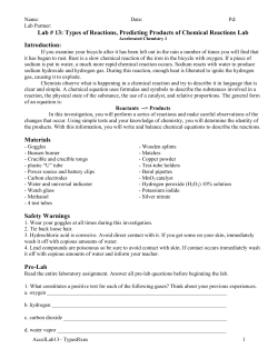 Lab13-Types of Reactions