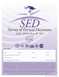 Survey of Earned Doctorates 2010 - 2011