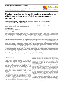 Effects of physical barrier and insect growth regulator on whitefly