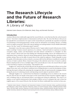 The Research Lifecycle and the Future of Research Libraries: