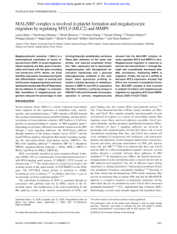 MAL/SRF complex is involved in platelet formation and