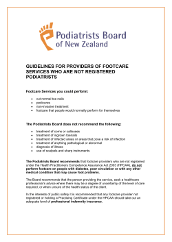 guidelines for providers of footcare services who