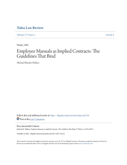 Employee Manuals as Implied Contracts: The Guidelines That Bind
