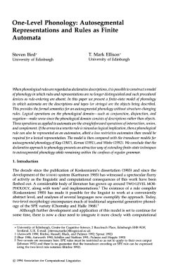 One-Level Phonology: Autosegmental Representations and Rules
