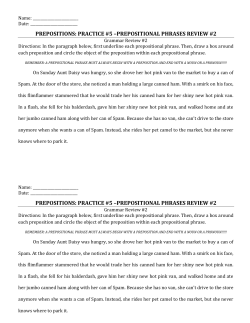 PREPOSITIONS: PRACTICE #5 &ndash;PREPOSITIONAL PHRASES