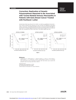 Correction: Replication of Genetic Polymorphisms Reported to Be
