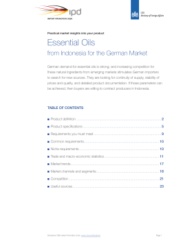 Essential Oils - Import Promotion Desk