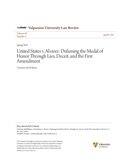 United States v. Alvarez: Defaming the Medal of