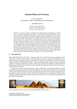 Megamodelling and Etymology