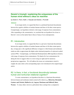 Darwin`s triumph: Explaining the uniqueness of the human mind