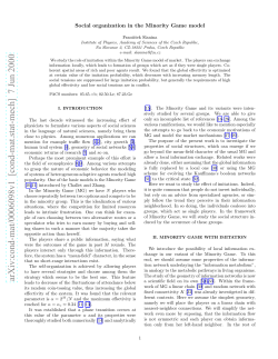 Social organization in the Minority Game model