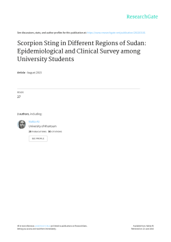 Scorpion Sting in Different Regions of Sudan