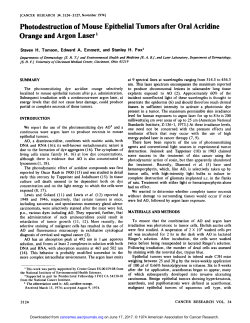 Photodestruction of Mouse Epithelial Tumors