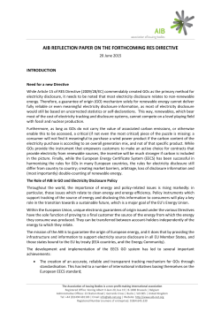 aib reflection paper on the forthcoming res directive
