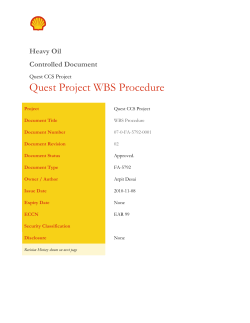 Quest Project WBS Procedure