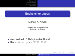 M. Kinyon, Buchsteiner loops