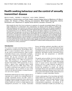Health seeking behaviour and the control of