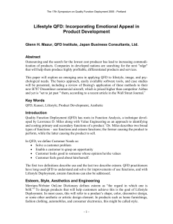 Lifestyle QFD: Incorporating Emotional Appeal in