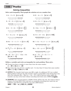 1-5 Practice - Mr. Trenfield Math