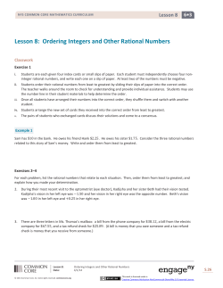 Lesson 8: Ordering Integers and Other Rational Numbers
