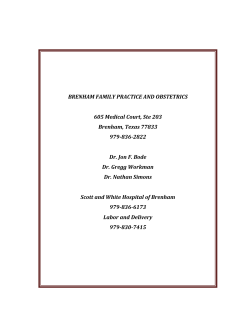 OB Packet - BRENHAM FAMILY PRACTICE AND OBSTETRICS