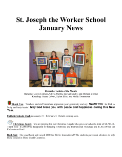 St. Joseph the Worker School January News