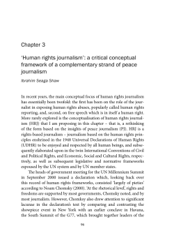 Chapter 3 `Human rights journalism`: a critical conceptual framework
