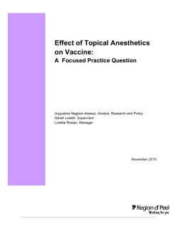 Effect of Topical Anesthetics on Vaccine