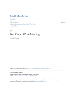 Two Kinds of Plain Meaning