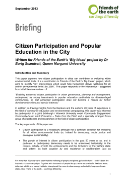 Citizen participation and popular education in