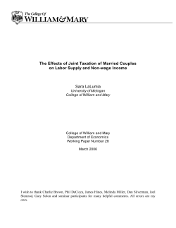 The Effects of Joint Taxation of Married Couples on Labor Supply