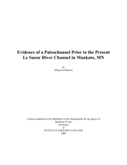 Evidence of a Paleochannel Prior to the Present Le Sueur River
