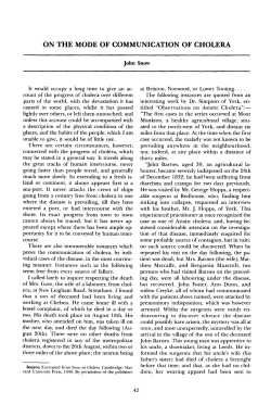 ON THE MODE OF COMMUNICATION OF CHOLERA