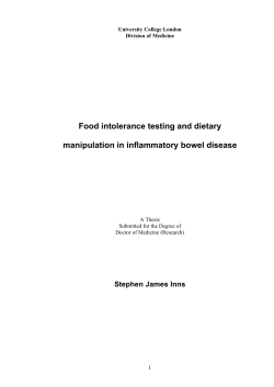 Food intolerance testing and dietary manipulation in inflammatory