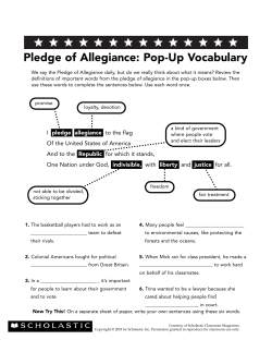 Pledge of Allegiance: Pop-Up Vocabulary