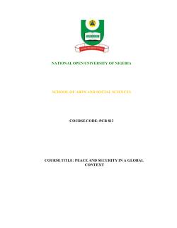 PCR813 - National Open University of Nigeria