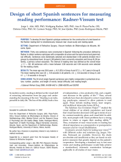 Design of short Spanish sentences for measuring reading