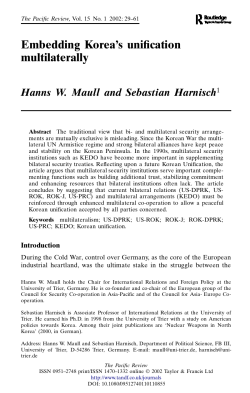 Embedding Korea`s unification multilaterally