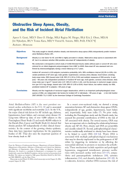 Obstructive Sleep Apnea, Obesity, and the Risk of Incident Atrial