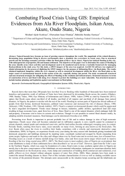 Combating Flood Crisis Using GIS: Empirical Evidences from Ala