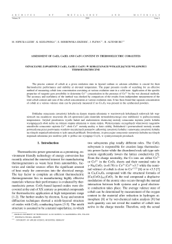 1. Introduction Thermoelectric power generation as a promising, en
