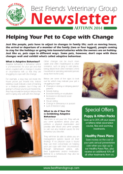 Autumn 2014 Newsletter - Best Friends Veterinary Group