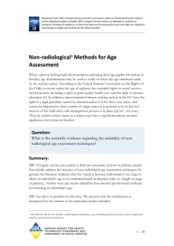 Non-radiological Methods for Age Assessment, &Aring;ldersbed&ouml;mning