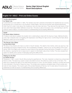 Senior High School English Novel Descriptions