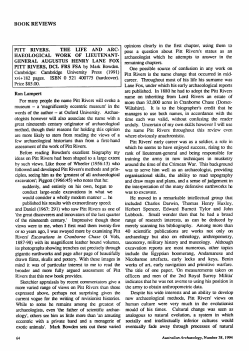 1994: Book review: Pitt Rivers. The life and