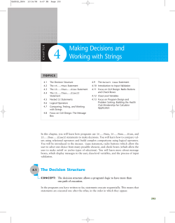 Making Decisions and Working with Strings
