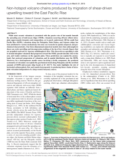 Non-hotspot volcano chains produced by migration of shear