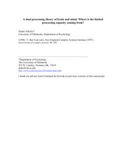 A dual processing theory of brain and mind: Where